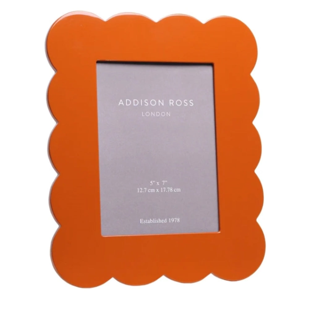Orange Scalloped Lacquer 5"x7" Frame by Addison Ross