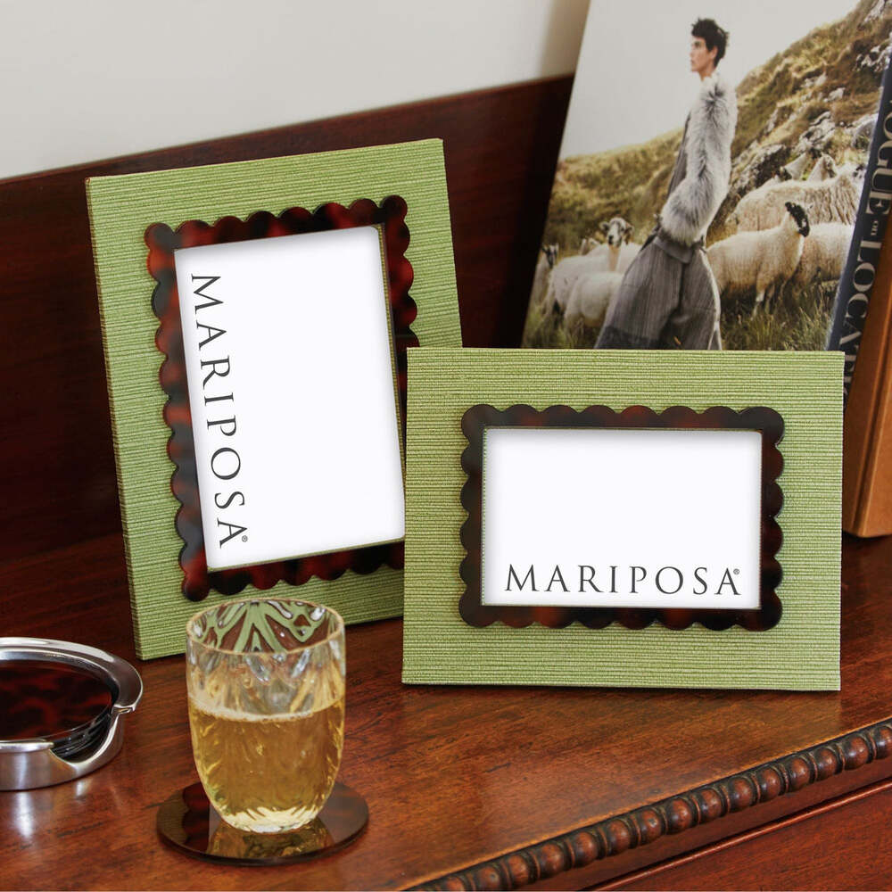 Palma Faux Grasscloth And Tortoise 5X7 Frame by Mariposa Additional Image-2