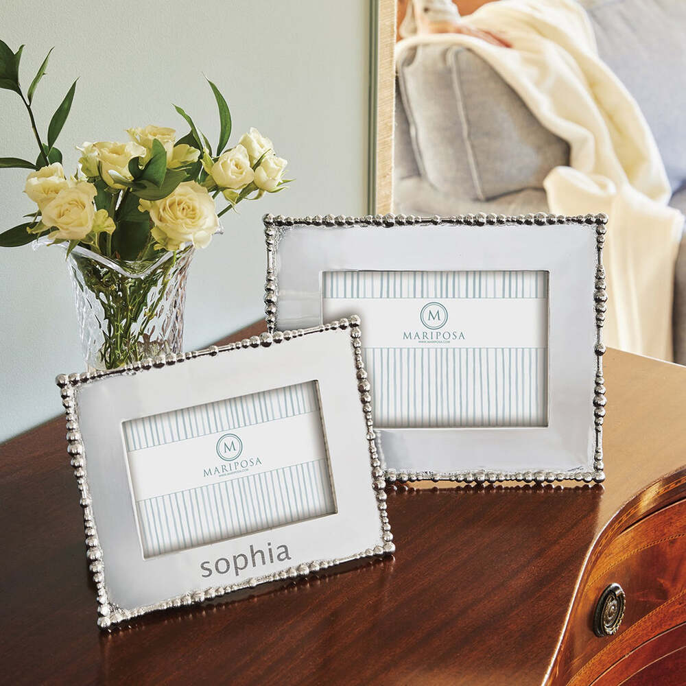 Pearl Drop 4X6 Engravable Frame by Mariposa Additional Image-4