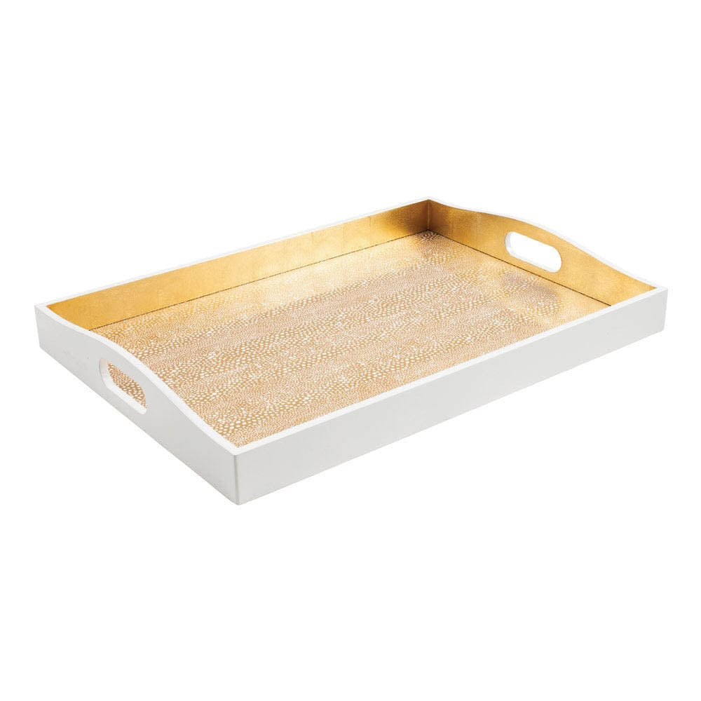 Pebble Gold Rectangular Tray by Caspari