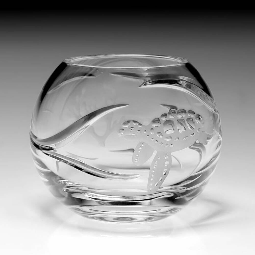 Persephone Rose Bowl Turtle (4"/10cm) by William Yeoward Crystal Additional Image - 1