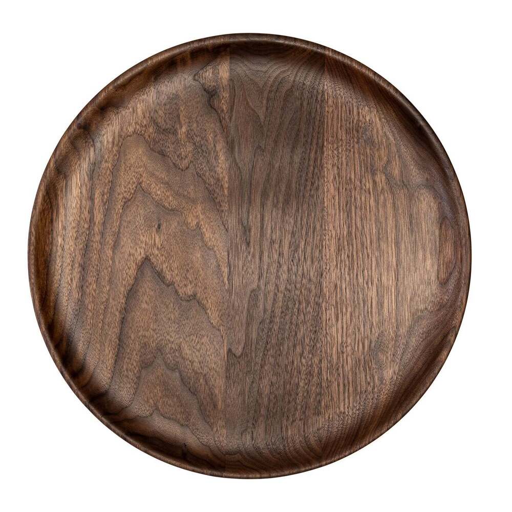 16" Medium Walnut Round Serving Platter & Tray by Andrew Pearce Additional Image - 2
