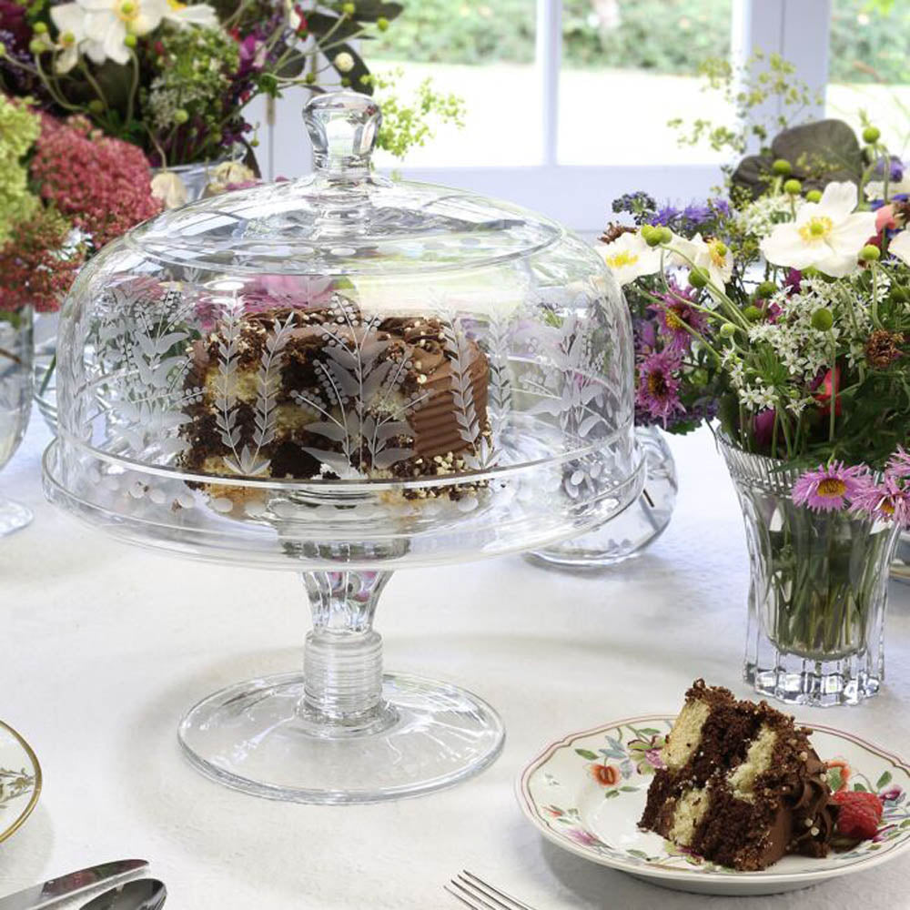 Portia Cake Stand & Dome (12"/30cm) by William Yeoward Crystal Additional Image - 2