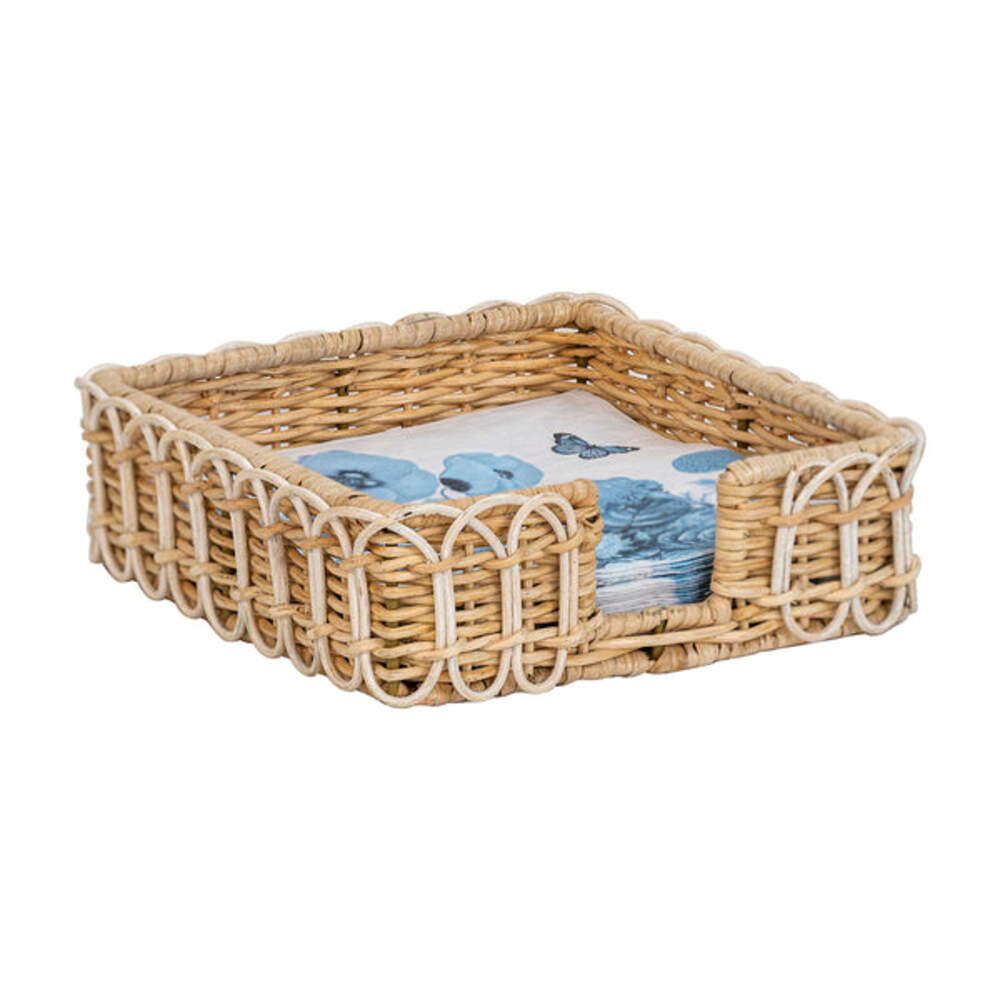 Provence Rattan Luncheon Napkin Holder - Whitewash by Juliska Additional Image-3