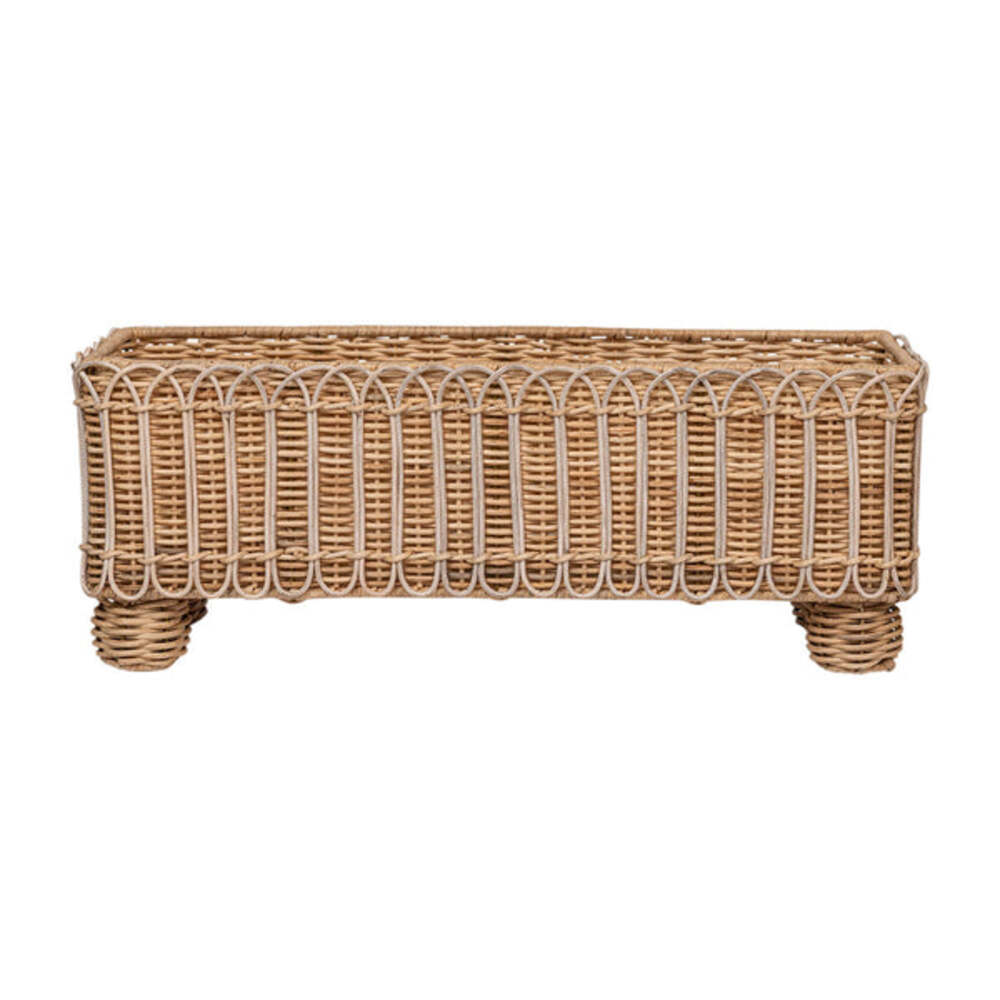 Provence Rattan Rectangular Planter - Whitewash by Juliska