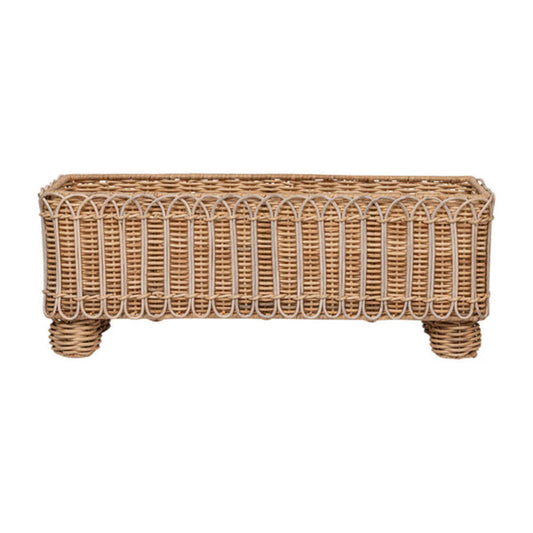 Provence Rattan Rectangular Planter - Whitewash by Juliska