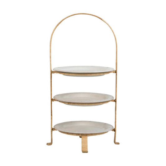 Provence Rattan Triple Tiered Server - Whitewash by Juliska Additional Image-1