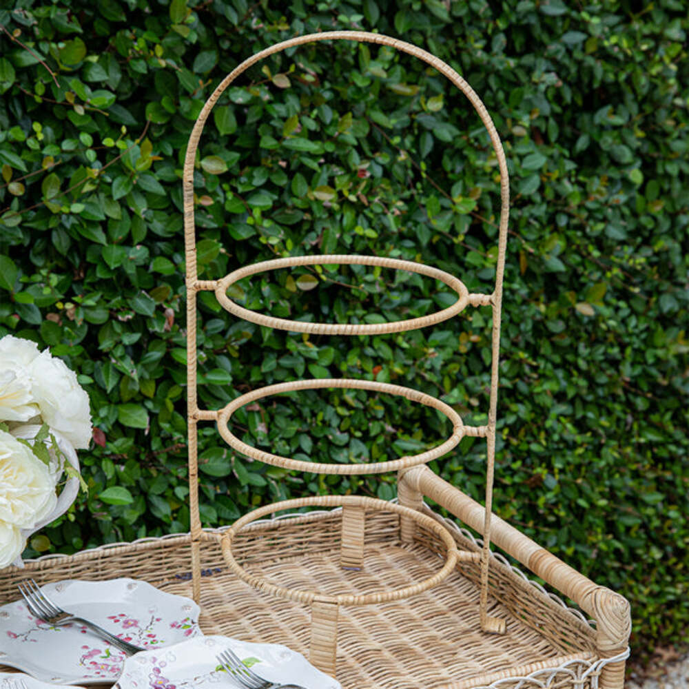 Provence Rattan Triple Tiered Server - Whitewash by Juliska Additional Image-4