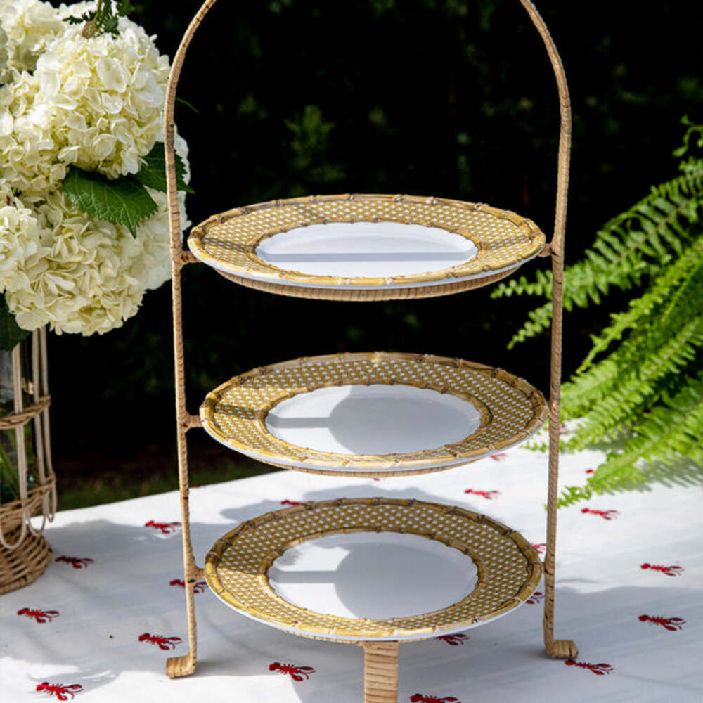 Provence Rattan Triple Tiered Server - Whitewash by Juliska Additional Image-5