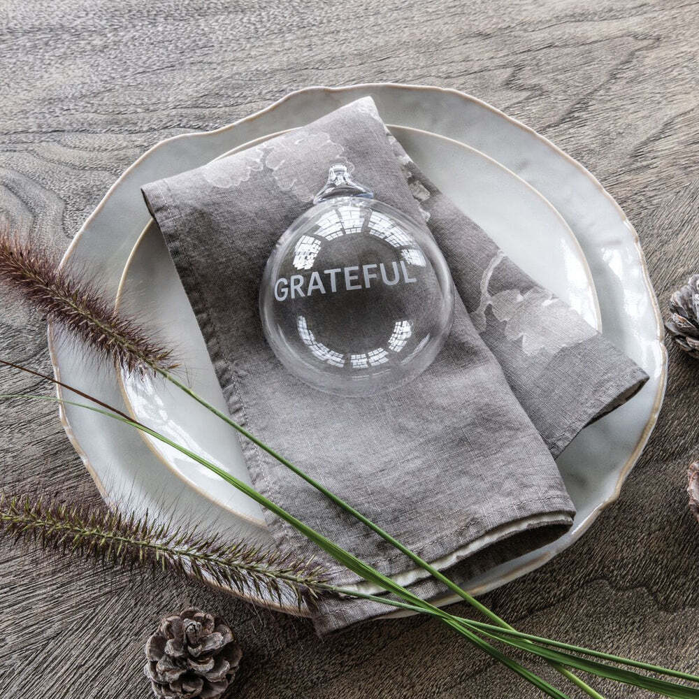 Round Ornament - GRATEFUL by Simon Pearce Additional Image-3