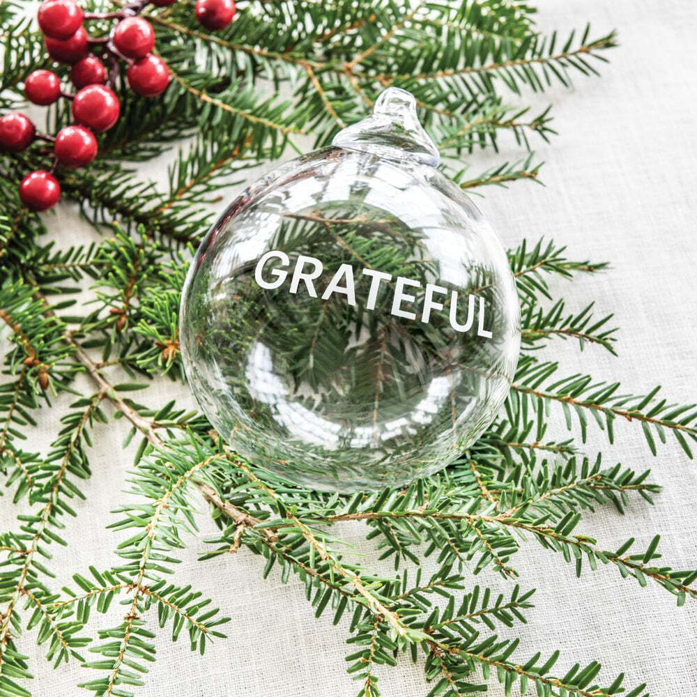 Round Ornament - GRATEFUL by Simon Pearce Additional Image-5