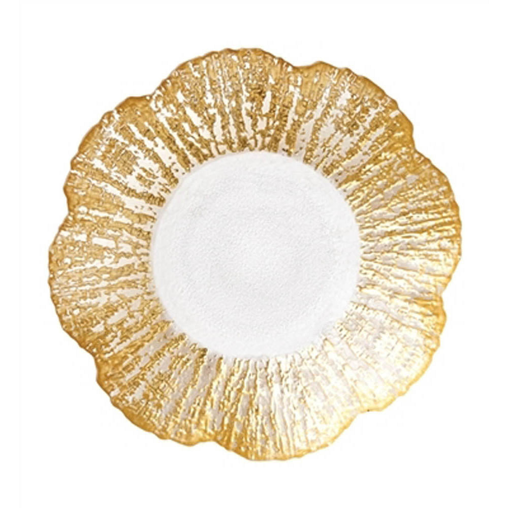 Rufolo Glass Gold Canape Plate by VIETRI