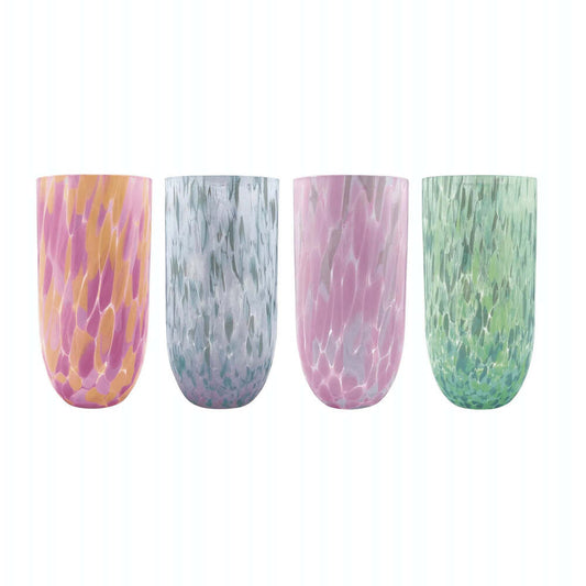 Sip Sip Drinking Glass Assorted Set Of 4 by Mariposa