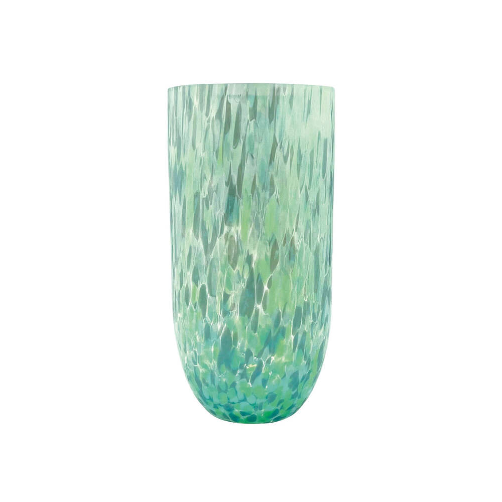 Sip Sip Pacific Blue Confetti Drinking Glass by Mariposa