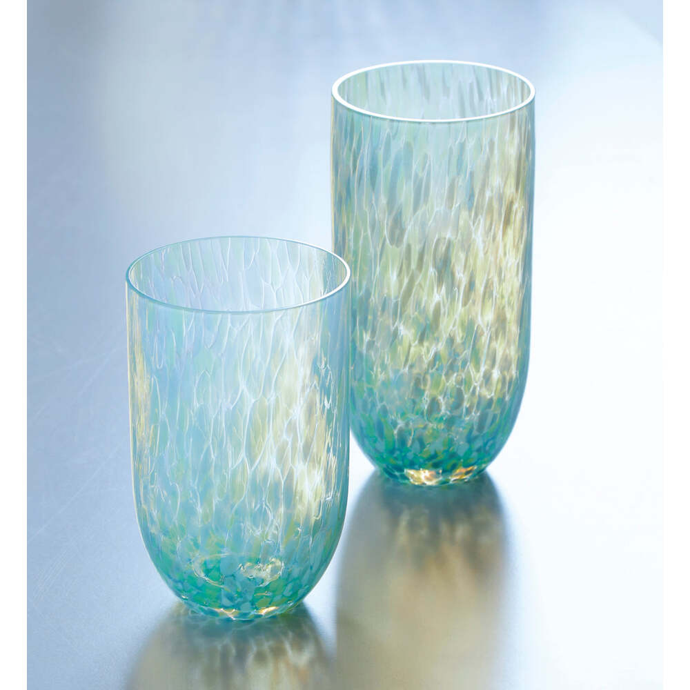 Sip Sip Pacific Blue Confetti Drinking Glass by Mariposa Additional Image-2