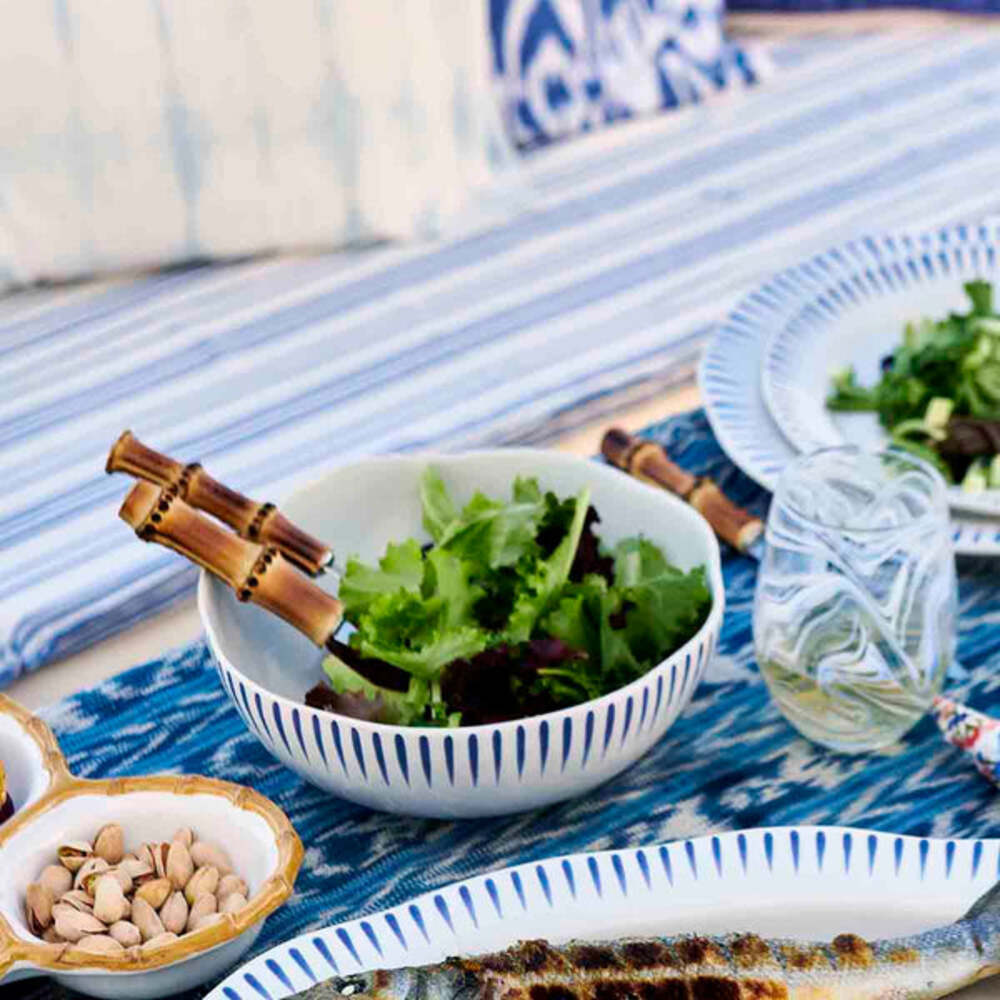 Sitio Stripe Coupe Bowl - Delft Blue by Juliska Additional Image-2