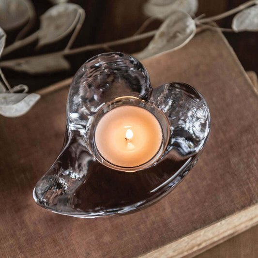 Twist Heart Tealight by Simon Pearce Additional Image-2