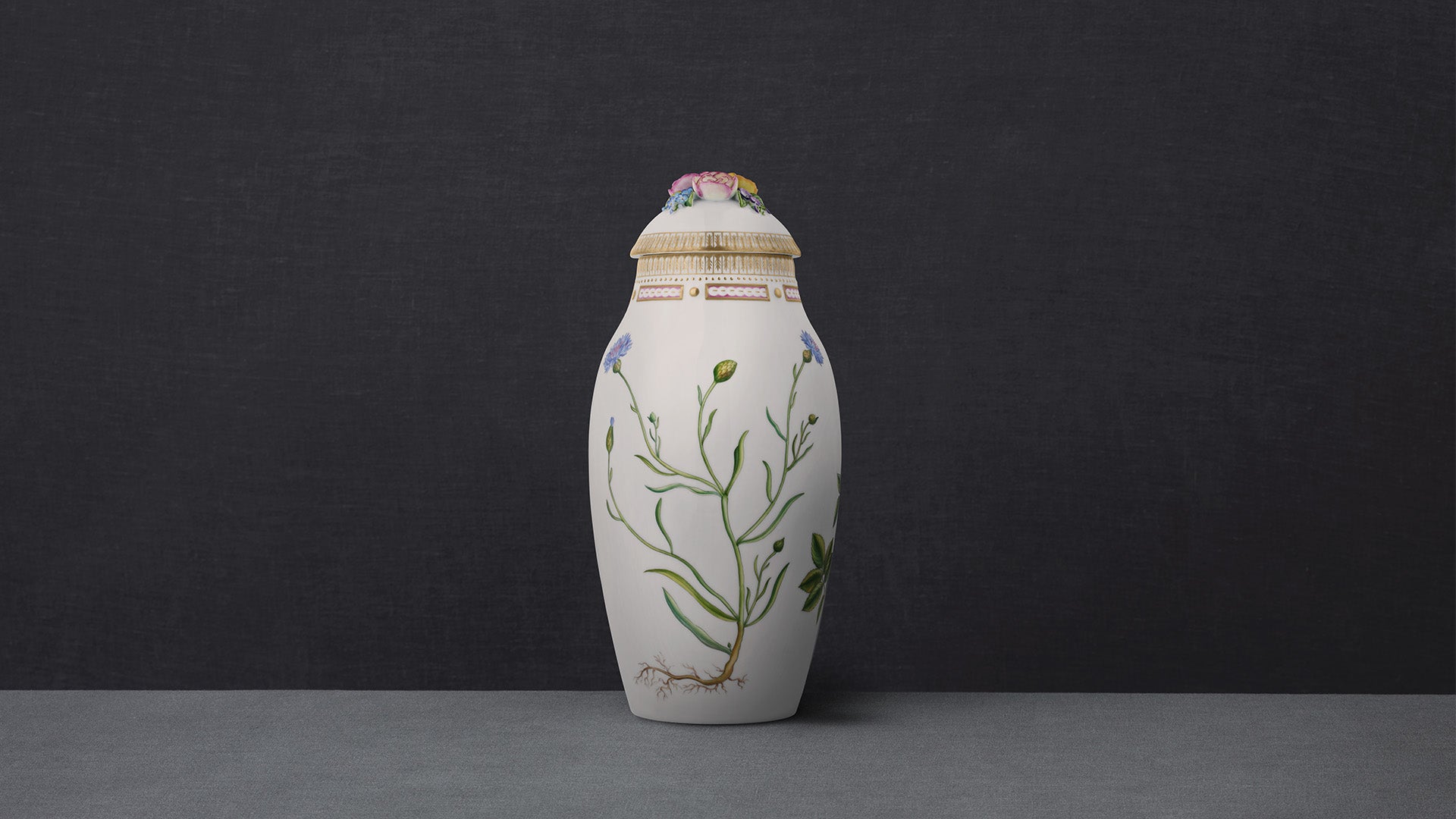 Flora Danica Vase with Lid, Summer by Royal Copenhagen