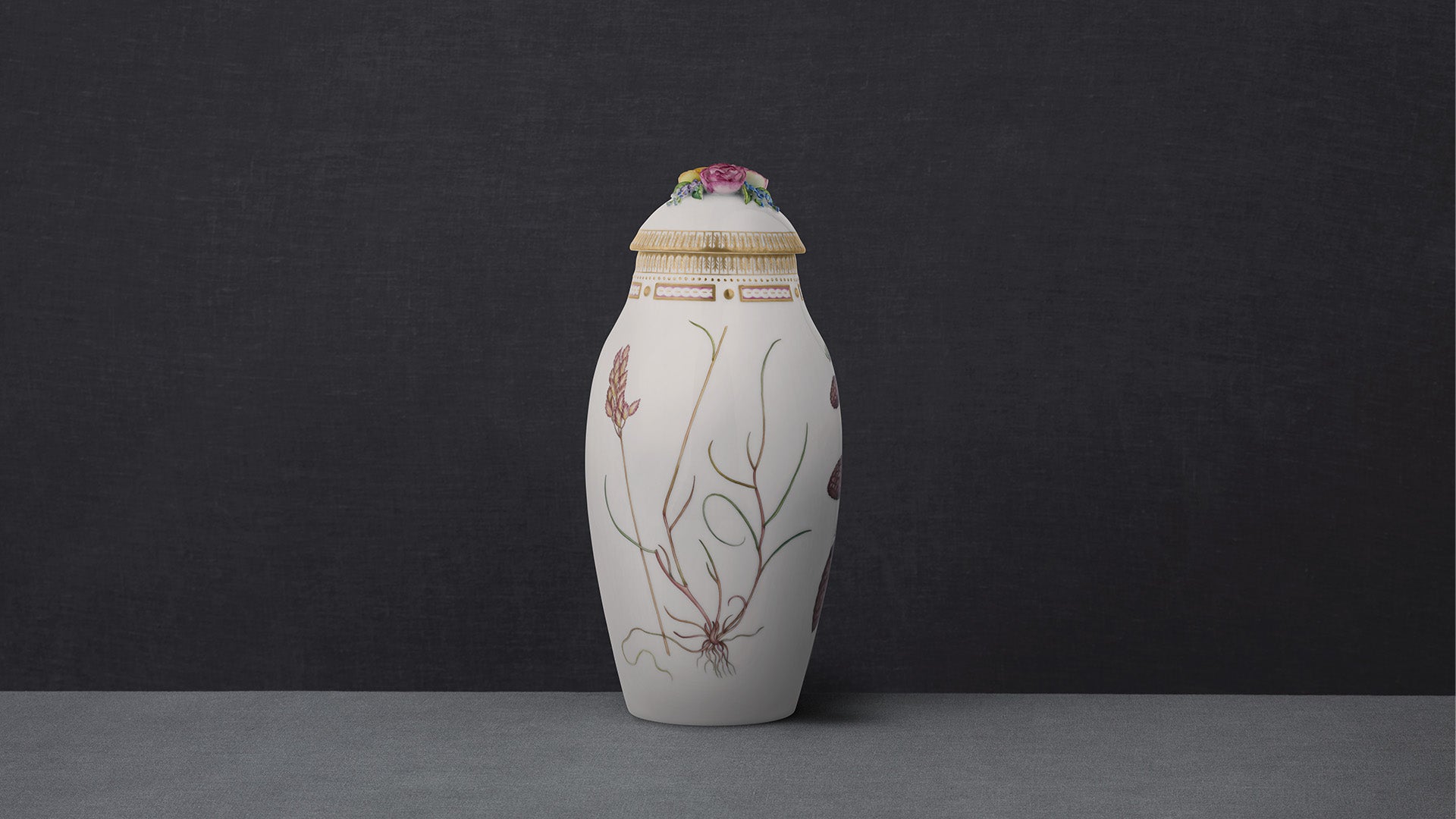 Flora Danica Vase with Lid, Winter by Royal Copenhagen