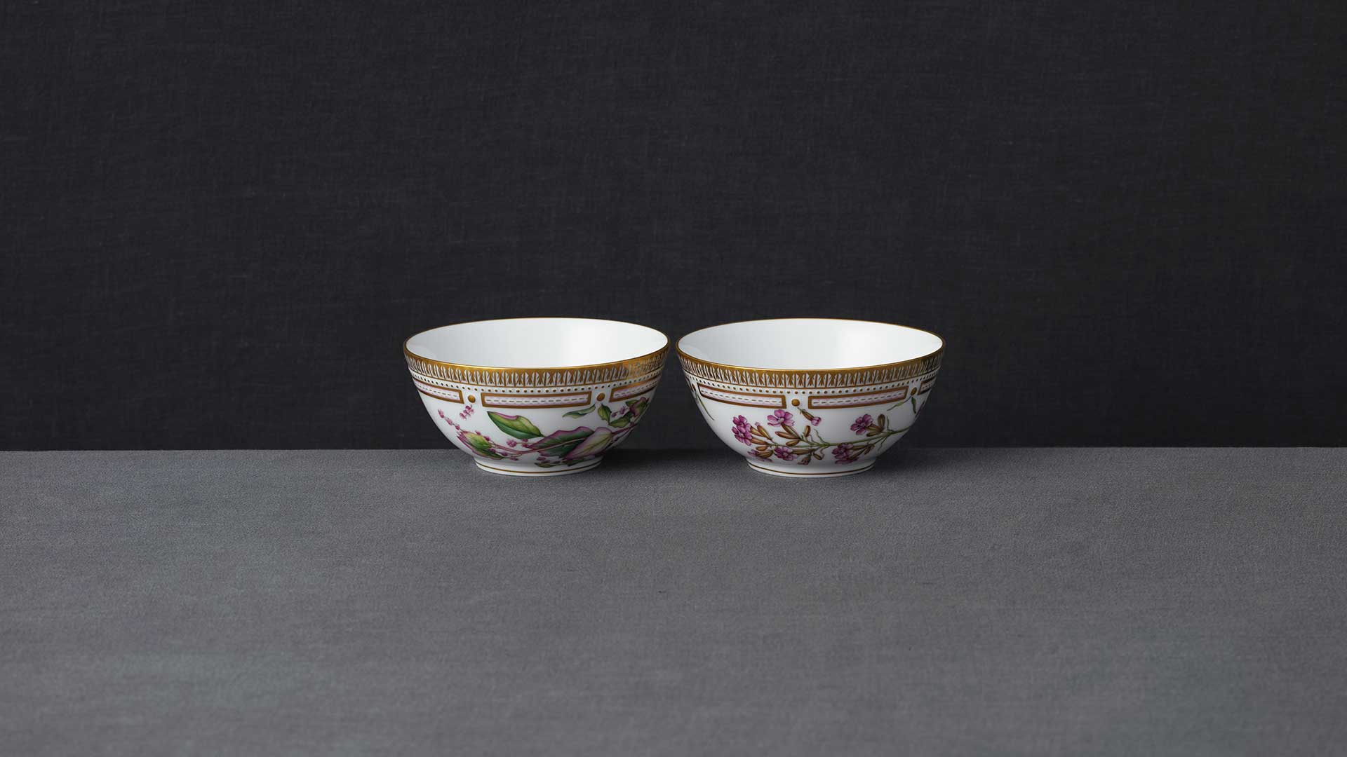 Flora Danica Flowers of Pink Bowl Set by Royal Copenhagen