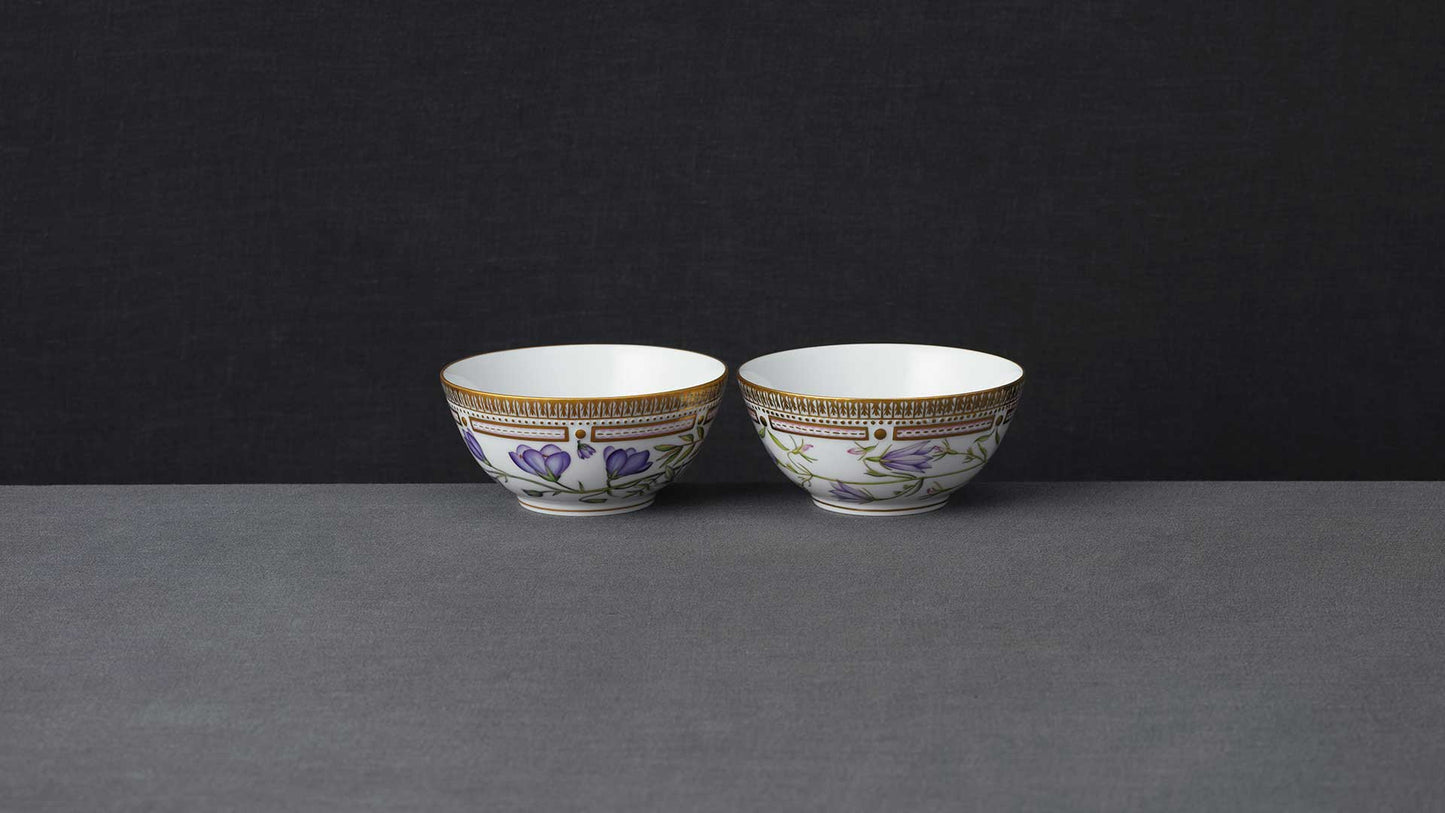 Flora Danica Flowers of Purple Bowl Set by Royal Copenhagen