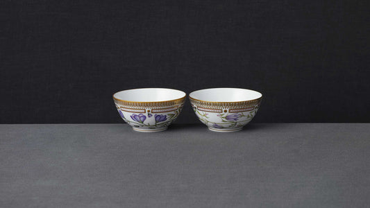 Flora Danica Flowers of Purple Bowl Set by Royal Copenhagen