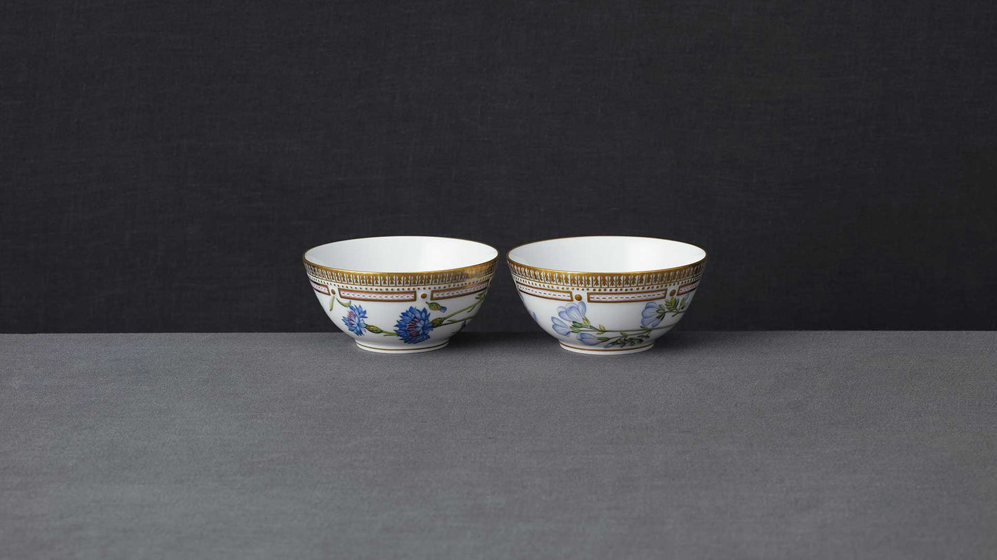 Flora Danica Flowers of Blue Bowl Set by Royal Copenhagen