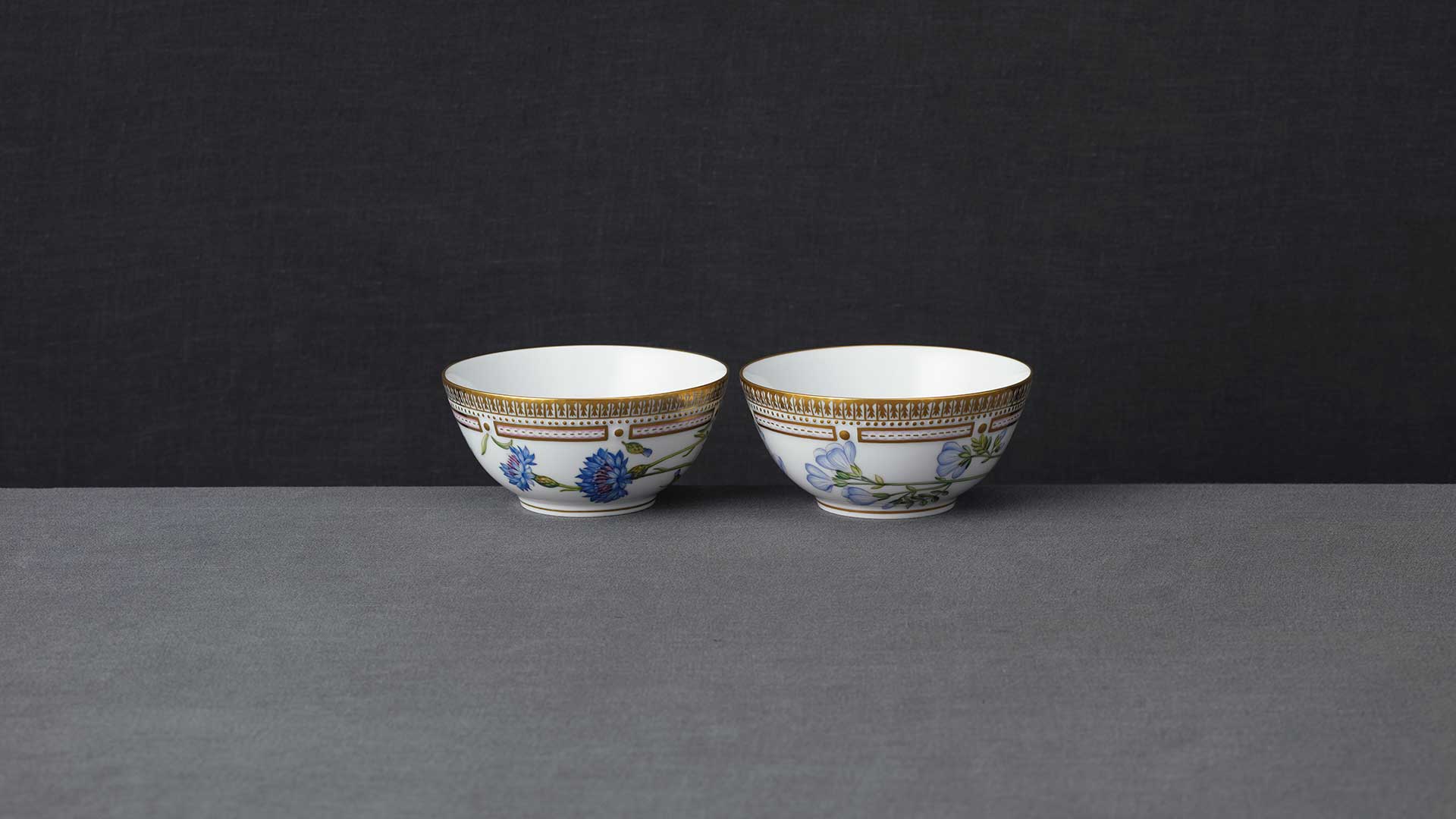 Flora Danica Flowers of Blue Bowl Set by Royal Copenhagen