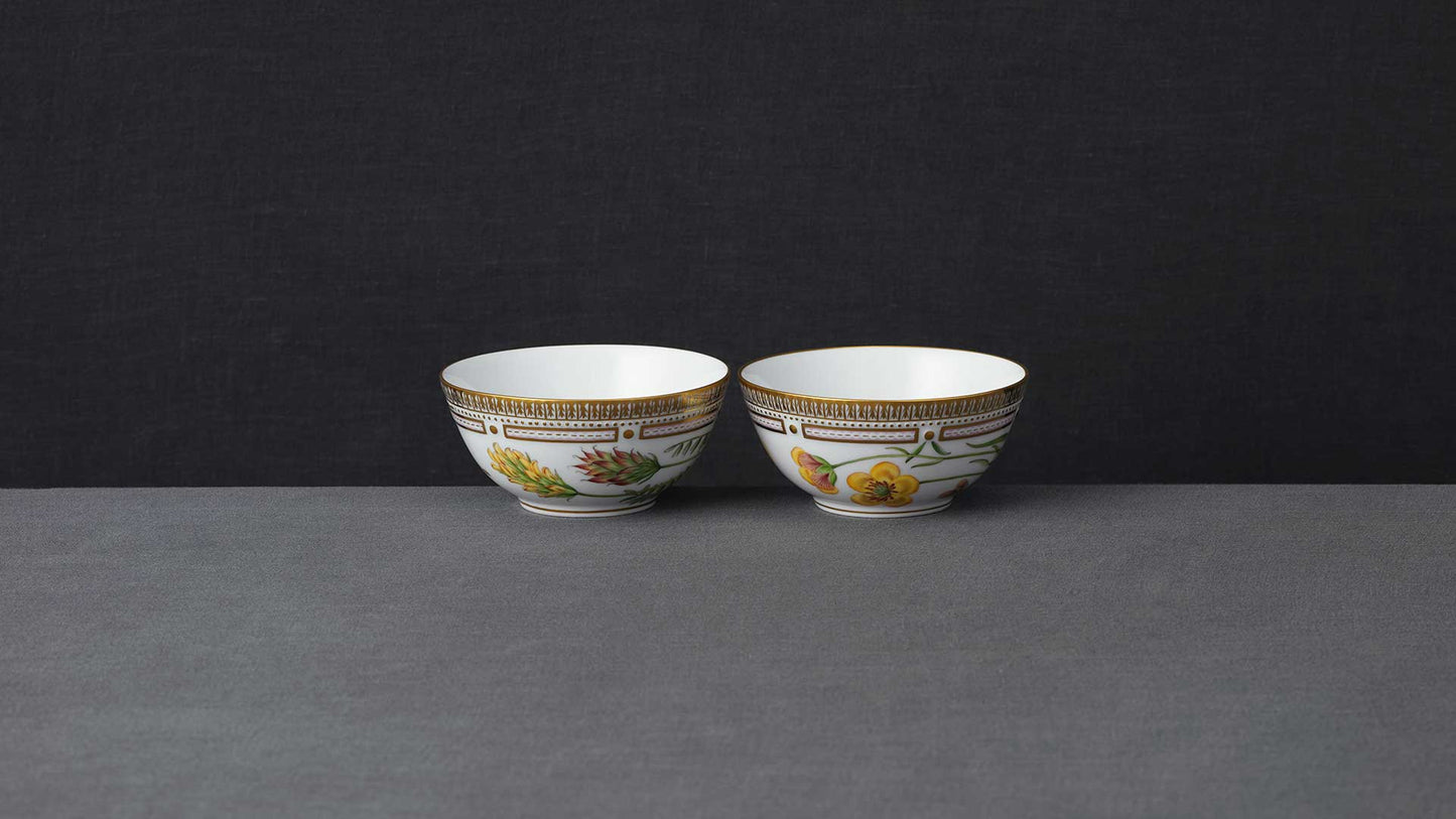 Flora Danica Flowers of Yellow Bowl Set by Royal Copenhagen