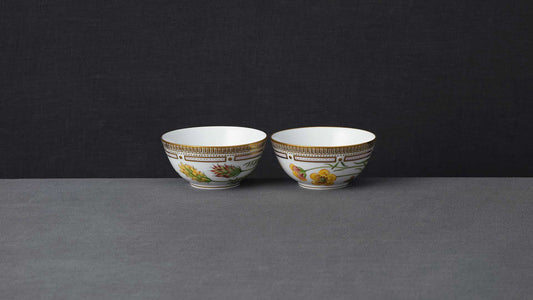 Flora Danica Flowers of Yellow Bowl Set by Royal Copenhagen