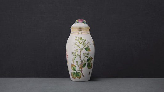 Flora Danica Vase with Lid, Yellow by Royal Copenhagen