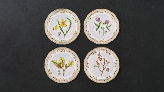 Flora Danica Four Seasons Plate with Lace Border by Royal Copenhagen