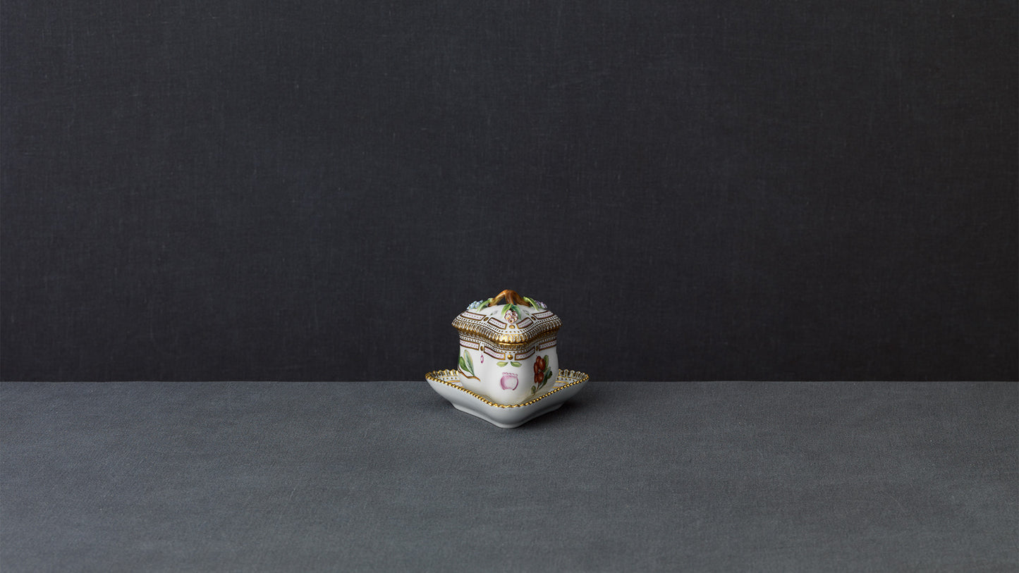 Flora Danica Custard Cup and Stand, Triangular by Royal Copenhagen