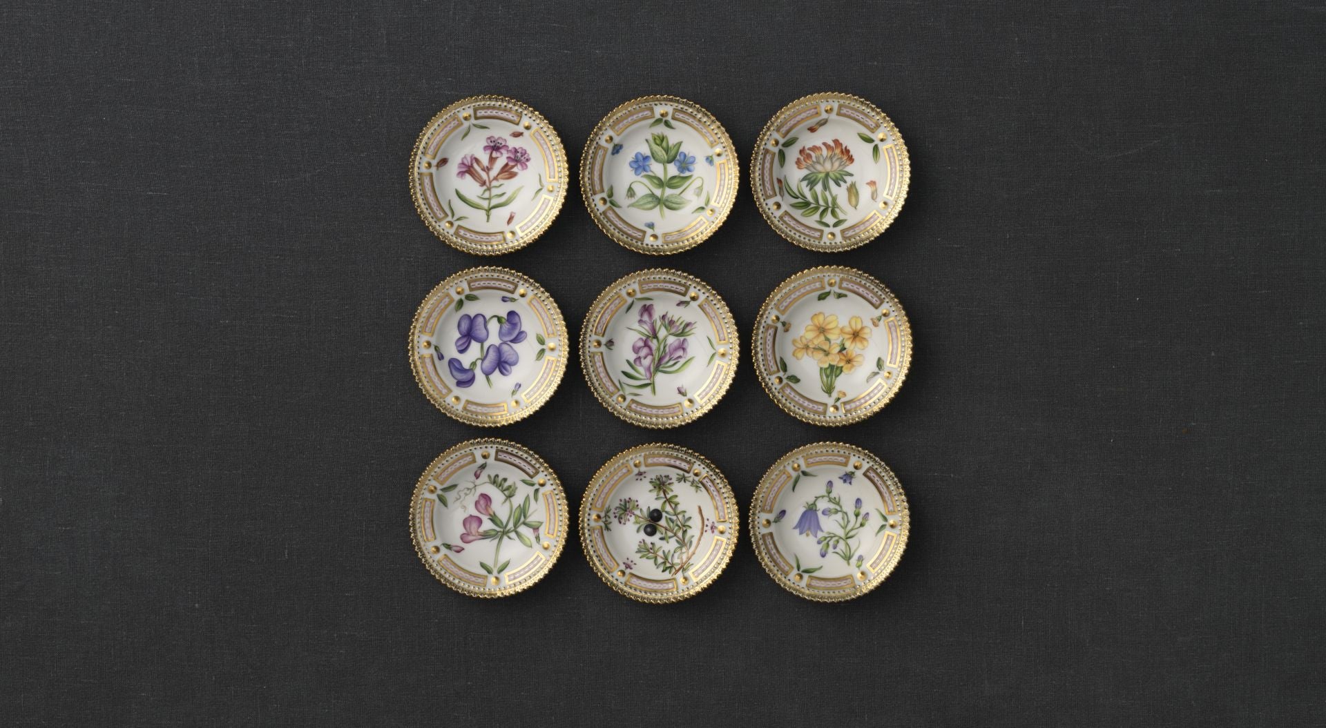 Flora Danica Plates, 7.5 cm by Royal Copenhagen