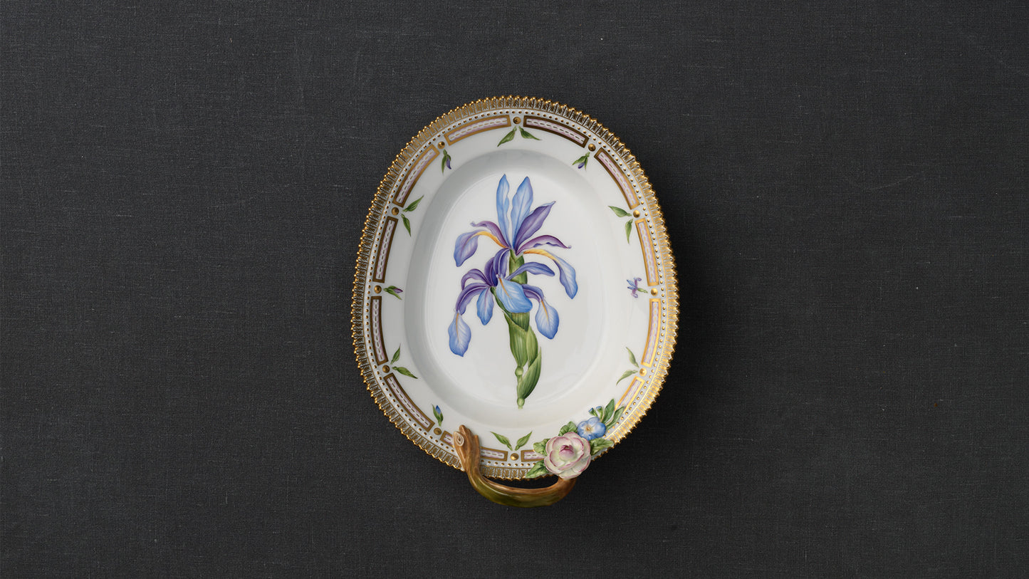 Flora Danica Oval Dish with Flower by Royal Copenhagen