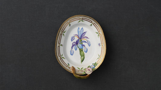 Flora Danica Oval Dish with Flower by Royal Copenhagen