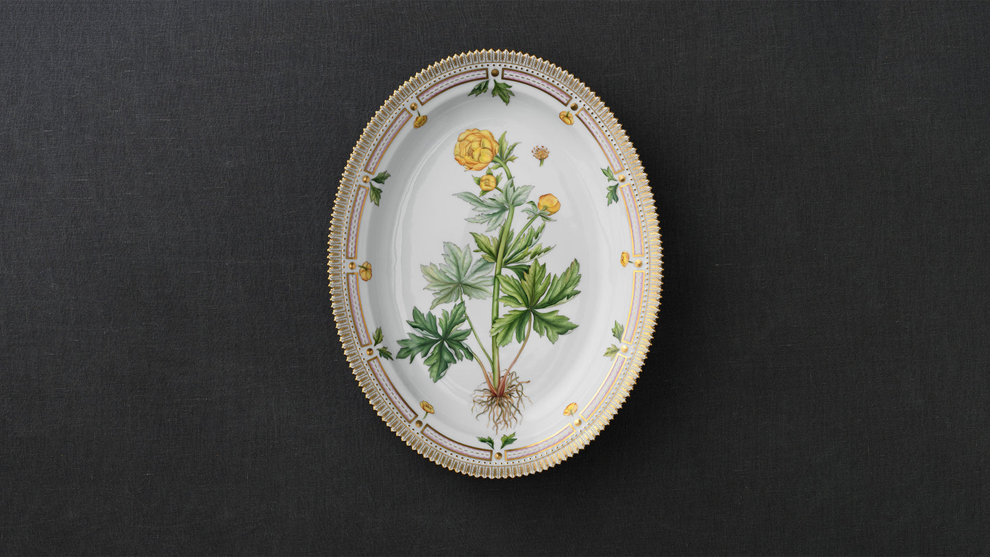 Flora Danica Oval Dish, 37 cm by Royal Copenhagen