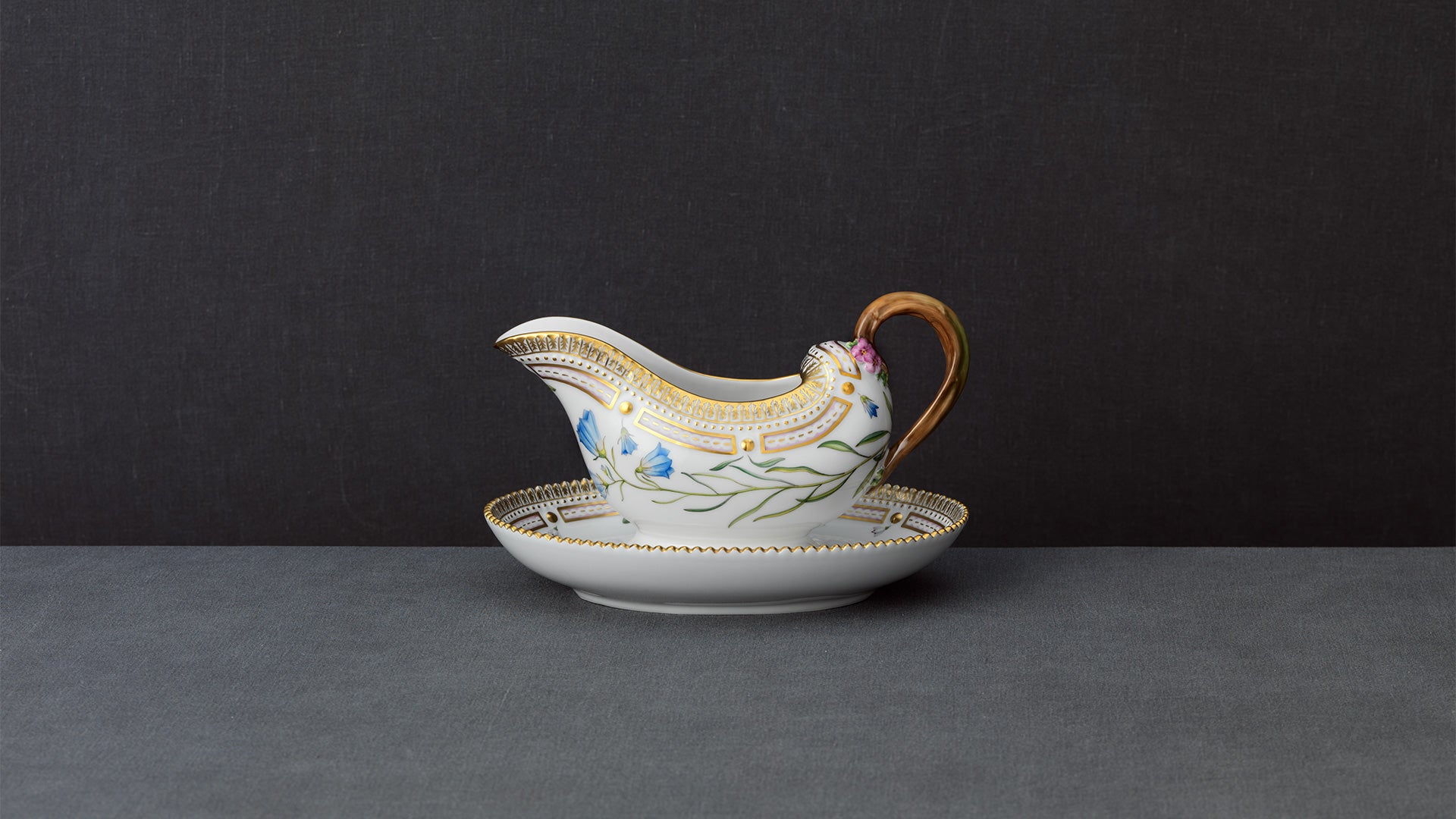 Flora Danica Sauce Boat and Stand by Royal Copenhagen