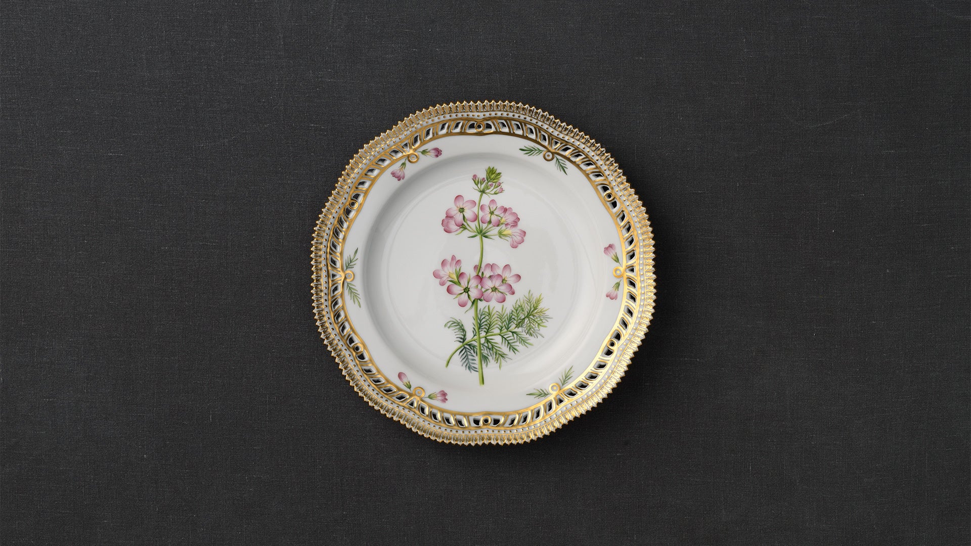 Flora Danica Plate with Openwork Border, 23 cm by Royal Copenhagen