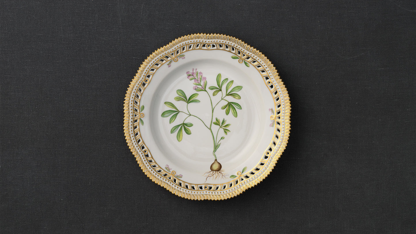 Flora Danica Plate with Openwork Border, 25 cm by Royal Copenhagen