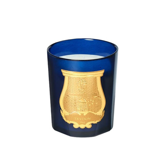 Trudon Madurai Classic Candle 270g in blue mouth-blown Tuscan glass, Belles Matieres collection