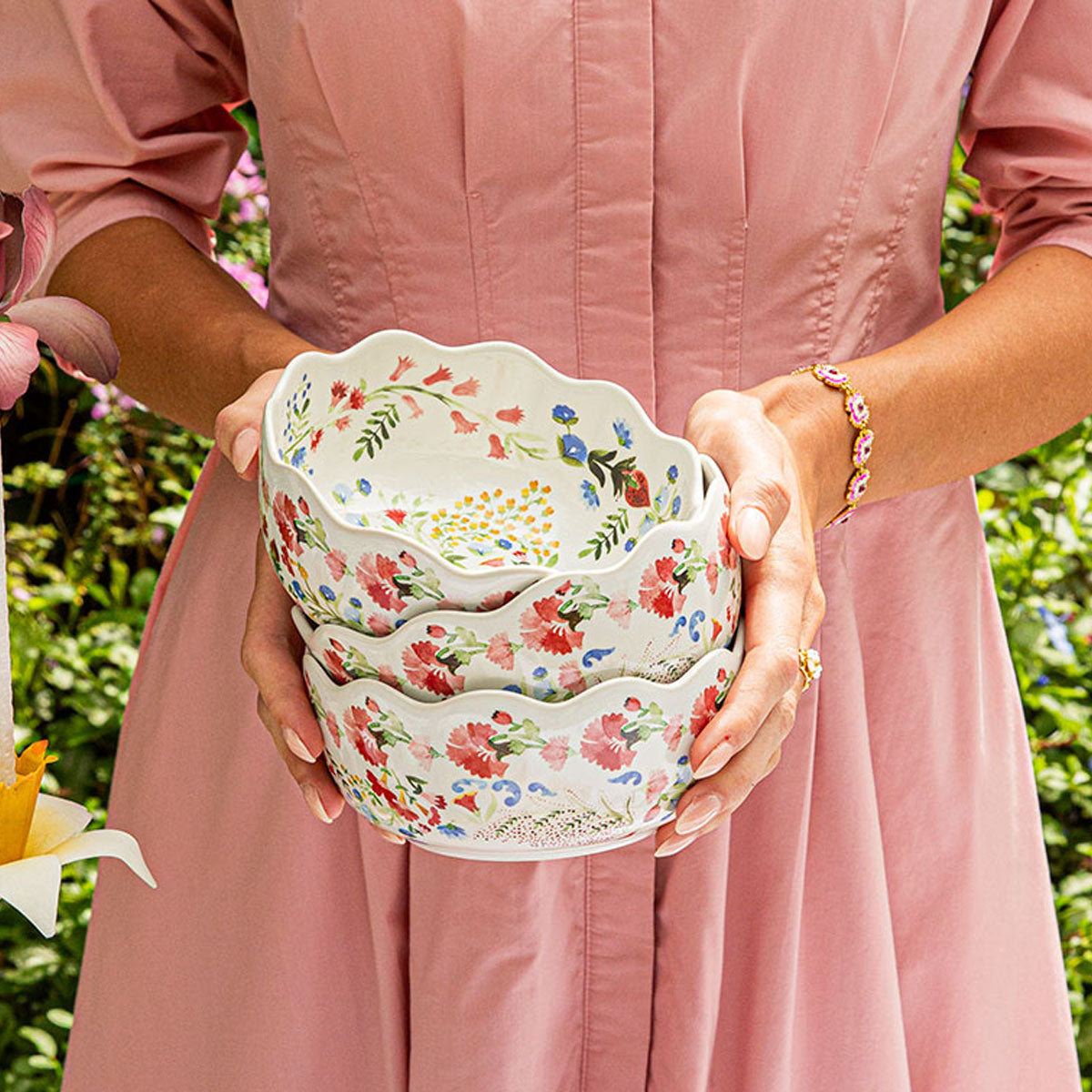 Sofia Cereal/Ice Cream Bowl by Juliska, lifestyle setting