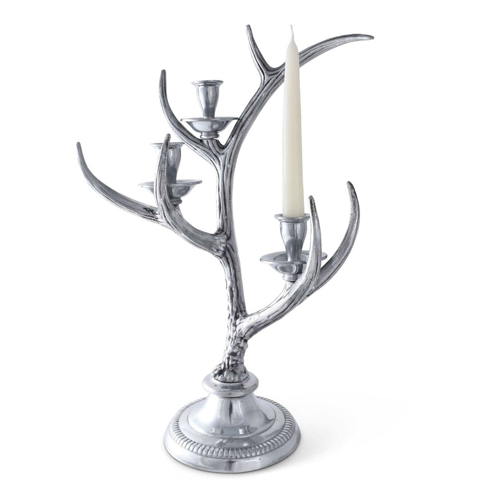 3-Light Metal Antler Candlestick by Arthur Court Designs