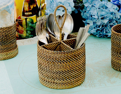 4 Section Woven Flatware Caddy by Calaisio 1