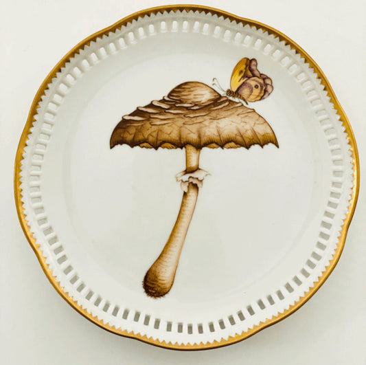 695 - Pierced Mushroom Plate by Anna Weatherley