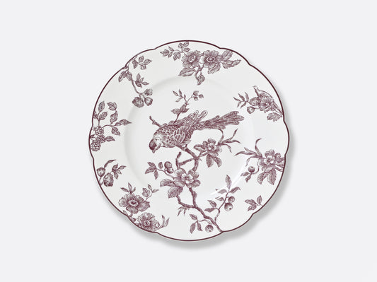 Bernardaud Albertine Prune 8.5" porcelain salad plate with toile-de-Jouy plum decor