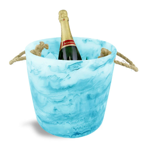 Classical Ice Bucket, Aqua Swirl by Nashi Home