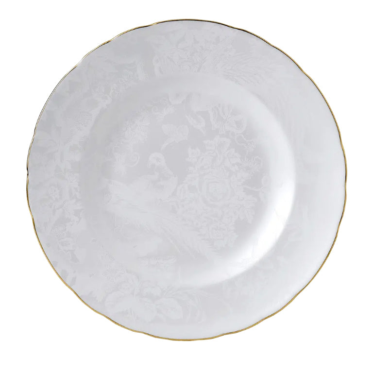 Aves Pearl Dinner Plate by Royal Crown Derby