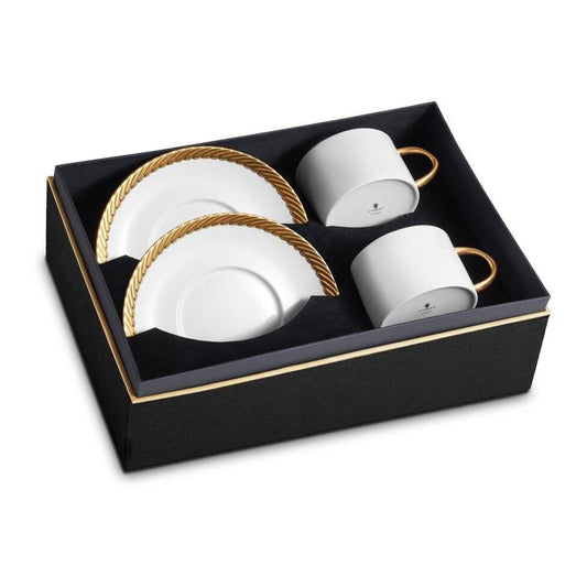 Corde Tea Cup & Saucer - Set of 2 by L'Objet