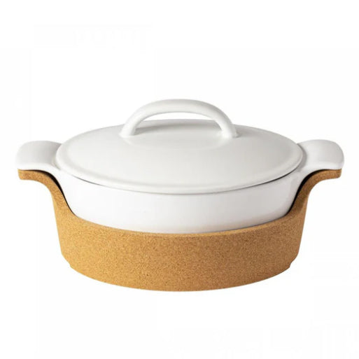 Oval Covered Baker with Cork Tray by Casafina